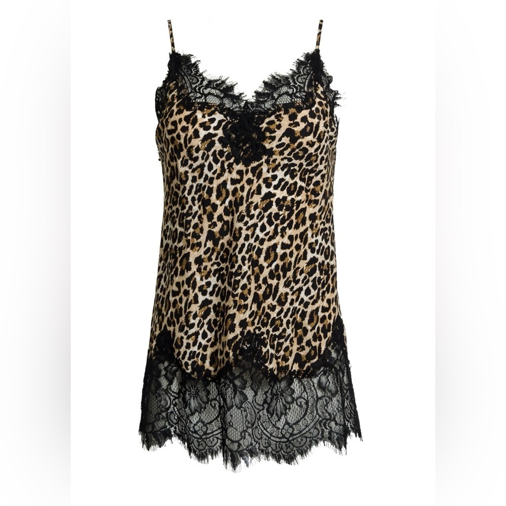 Revolve Gold Hawk Sexy Silk Velvet Leopard Lace Cami Medium NWT